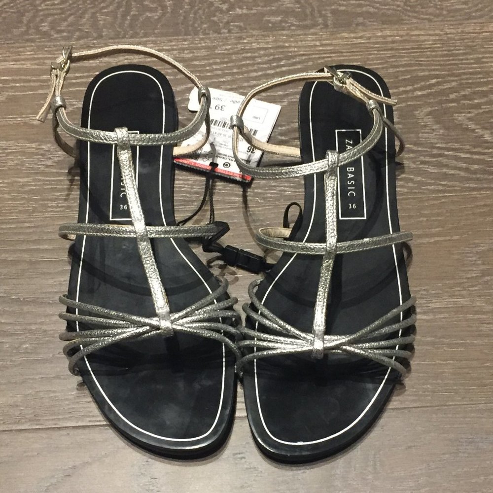Zara silver sandals - NWT